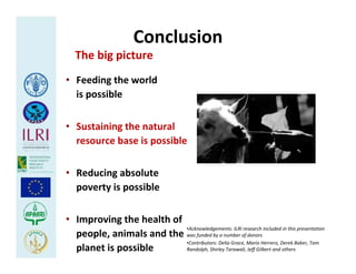 Health at the livestock‐policy interface