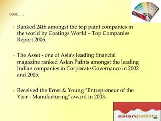 “Golden peacock environment management award” national quality award by union labour ministry. 