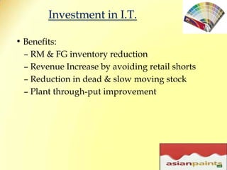 CountryRETAIL INITIATIVESAsian Paints has fostered a customer-centric approach to business. 35