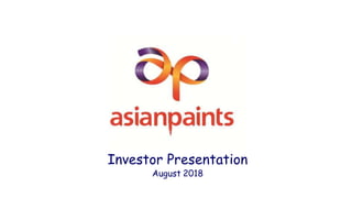 Investor Presentation
August 2018
 