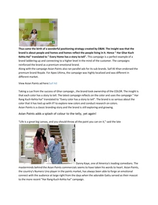 How was your experience using Asian Paints?