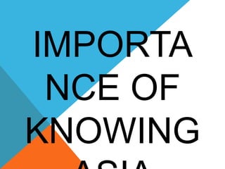 IMPORTA
NCE OF
KNOWING
 