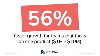 56%
@asiaorangio demandmaven.io
faster growth for teams that focus
on one product ($1M - $10M)
 