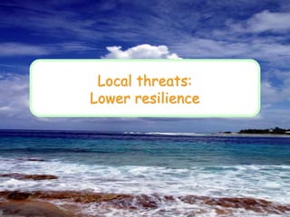 Local threats:
Lower resilience
 