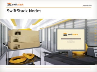 August 11, 2012




SwiftStack Nodes




                             37
 