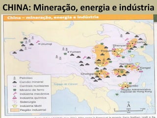 CHINA: Mineração, energia e indústria
 