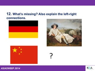 ASIASWEEP 2014
12. What’s missing? Also explain the left-right
connections.
?
 