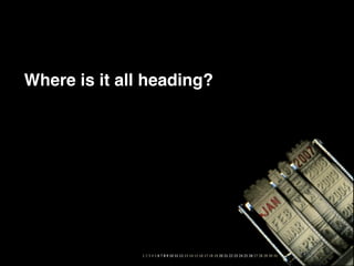 Where is it all heading?
 