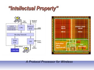 ““Intellectual Property”Intellectual Property”
A Protocol Processor for Wireless
 