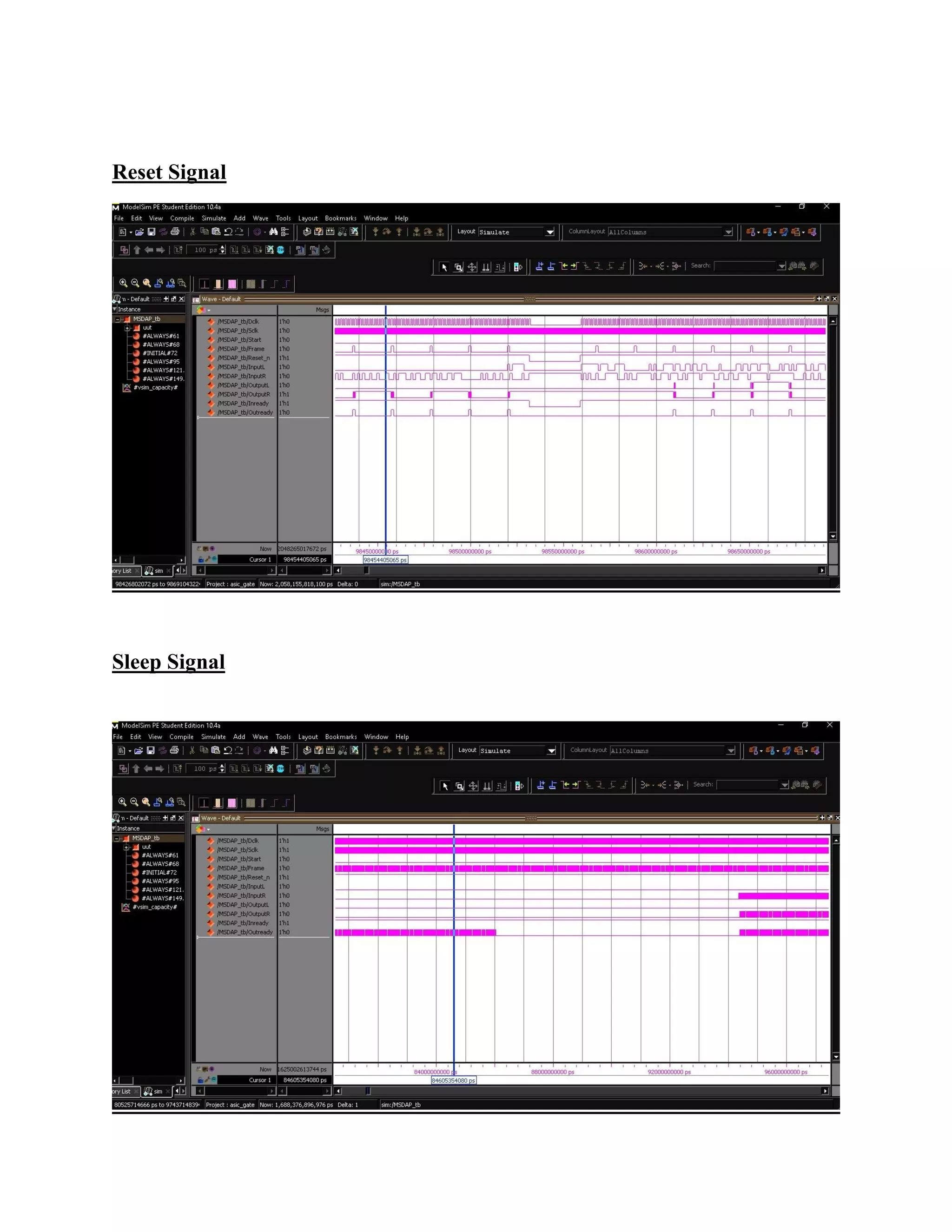 Reset Signal
Sleep Signal
 