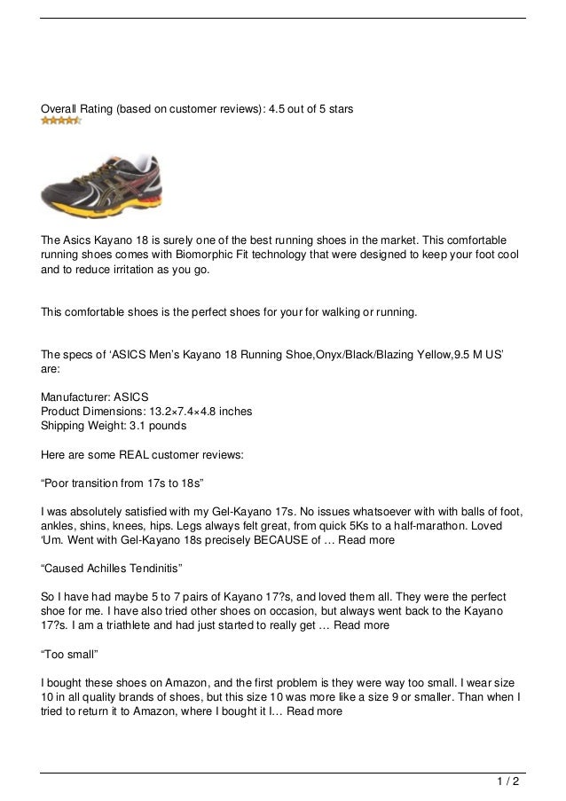 asics shoes rating