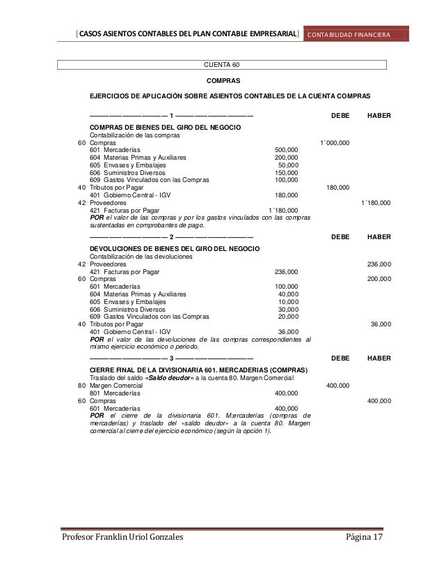 Asientos Contables Clasicos Asientos Contables Clasicos