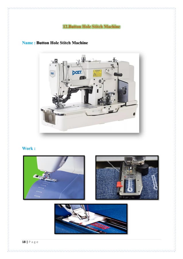 Different Types Of Industrial Sewing Machine & Their Uses. PDF