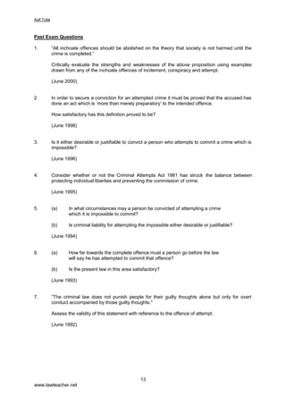 $VLI7XIDO

ZZZODZWHDFKHUQHW
0(165($
:KDWRXQHHGWRNQRZ
*HQHUDOSULQFLSOHVRILQWHQWLRQGLUHFWLQWHQWREOLTXHLQWHQWIRUHVLJKWRIFRQVHTXHQFHVVSHFLILFLQWHQW
EDVLFLQWHQWUHFNOHVVQHVVJURVVQHJOLJHQFHNQRZOHGJHWUDQVIHUUHGPDOLFH
3URJUHVV7HVW
 :KDWLVPHDQWEWKHWHUPPHQVUHD
 ([SODLQWKHWZRWSHVRILQWHQWLRQ
 :KDWLVWKHHIIHFWRIVRIWKHULPLQDO-XVWLFH$FW
 :KDWSRLQWVZHUHPDGHEWKHRXUWRI$SSHDOLQ5Y +DQFRFN DQG5Y1HGULFNDQGPRUH
UHFHQWOEWKH+RXVHRI/RUGVLQ5Y:RROOLQ -XO 