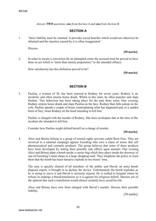 RQVLGHU WKH PHDQLQJV RI µUHFNOHVVQHVV¶ LQ FULPLQDO ODZ ZKLFK JDYH ULVH WR WKLV FULWLFLVP
LQGLFDWLQJWRZKDWH[WHQWRXDJUHHZLWKWKHFULWLFLVP
-XQH 