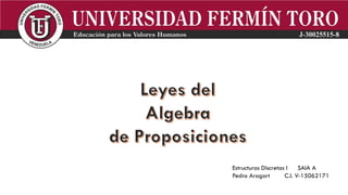 Estructuras Discretas I SAIA A
Pedro Aragort C.I. V-15062171
 