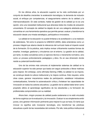 GESTIÓN DE LA CALIDAD EDUCATIVA EN LA EDUCACIÓN SUPERIOR | PDF