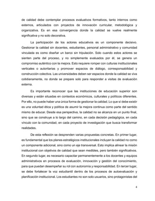 GESTIÓN DE LA CALIDAD EDUCATIVA EN LA EDUCACIÓN SUPERIOR | PDF