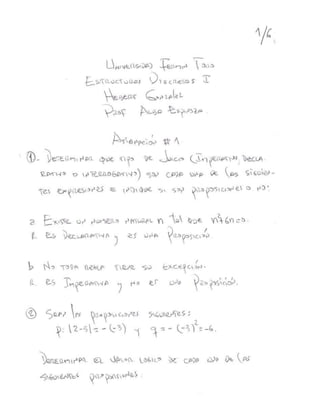 UFT - Estructura Discreta I - Hebert Gonzalez - Asignación I