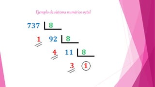 Ejemplo de sistema numérico octal
 