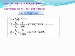 Ahora se realiza la Solución para b

Los valores de N1 = 800 por lo tanto:
             N2= 800/0,5 =1600
 