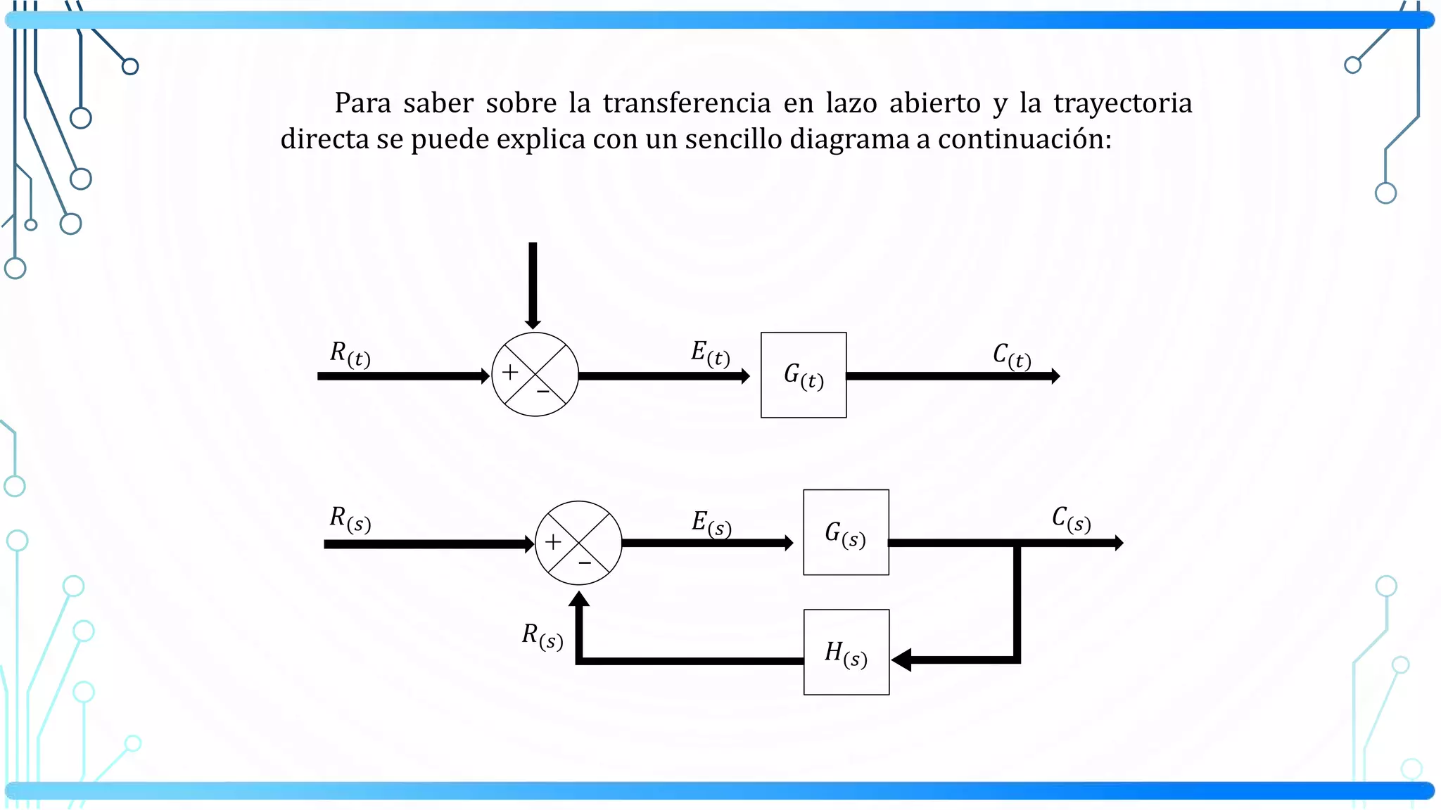 SOLUTION: Ejercicios Funciones De Transferencia