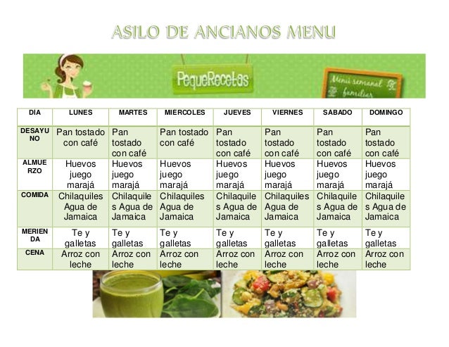 Asilo de ancianos menu Asilo de ancianos menu