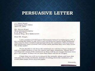 PERSUASIVE LETTER
 