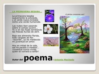 LA PRIMAVERA BESABA...
La primavera besaba
suavemente la arboleda,
y el verde nuevo brotaba
como una verde humareda.
Las n...