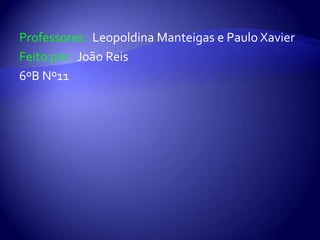 Professores : Leopoldina Manteigas e Paulo XavierFeito por : João Reis6ºB Nº11