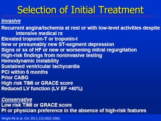 Selection of Initial Treatment

Wright RS et al. Circ 2011;123;2022-2060.

 