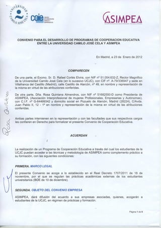 Asimpea Acuerdo Universidad Camilo José Cela