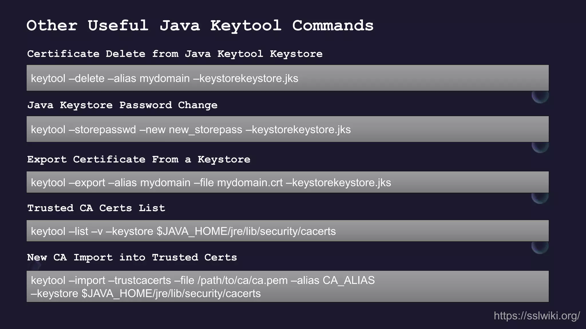 Java Keytool Keystore Commands | PPTX