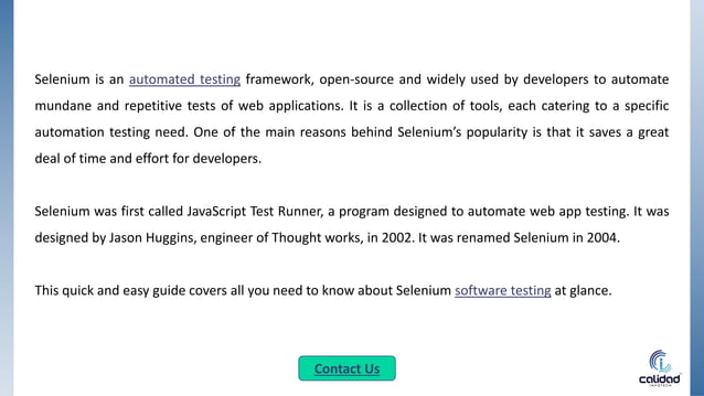 A Simple Guide to Selenium Software Testing | PPT