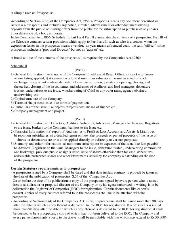 A simple note on prospectus