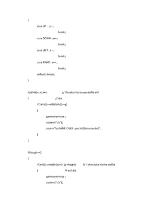 A simple snake game project | DOCX