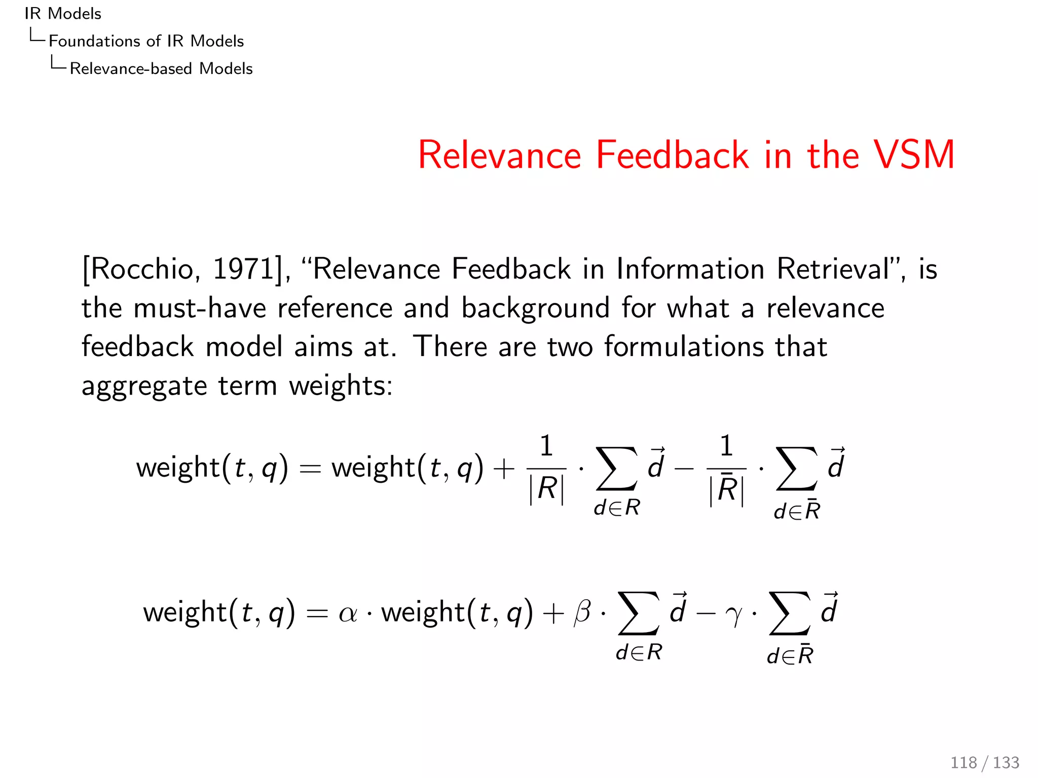 Foundations of IR Models 
LM: Language Modelling 
 