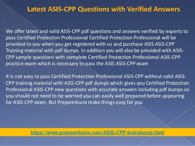 ASIS-CPP Zertifikatsdemo