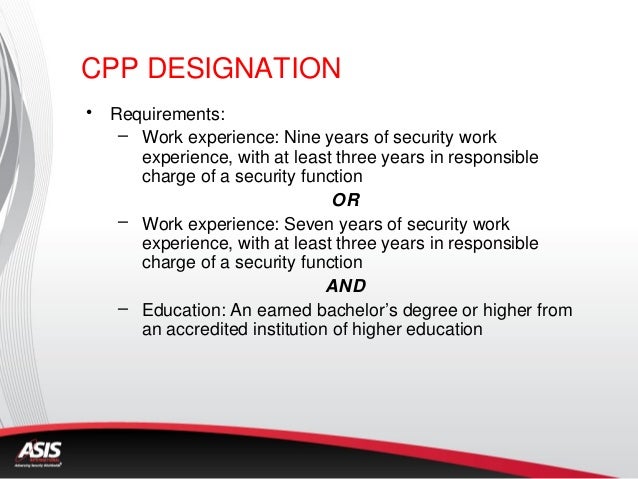 ASIS-CPP Tests