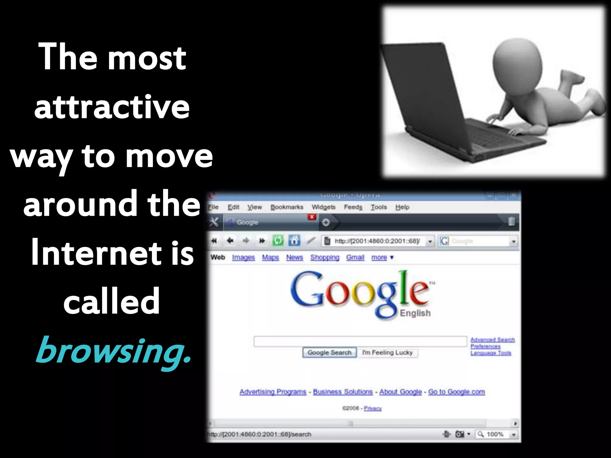 The most
attractive
way to move
around the
Internet is
called
browsing.
 
