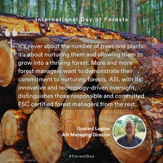 #ForestDay
photo: Guntars Lagūns
Guntars Lagūns
ASI Managing Director
 