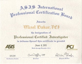 PCI Certificate