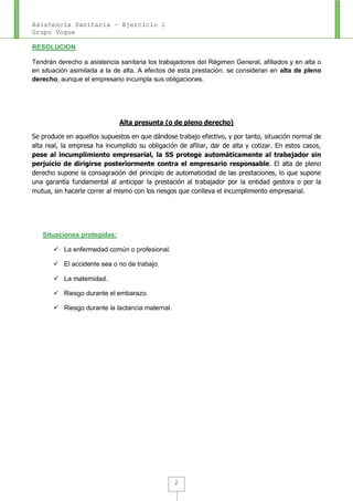 Asistencia Sanitaria Ejercicio 1
