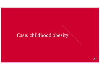 The problem: childhood obesity
— September 2015 is Childhood Obesity Awareness Month
in US
— Obesity has doubled in children and quadrupled in
adolescents in the past 30 years (U.S.)
— Note: overweight versus obesity. Diagnosis based on BMI
— Health effects: short and long term
— Prevention?
19
 
