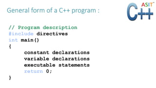 Learn C++ at ASIT | PPT