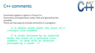 Learn C++ at ASIT | PPT