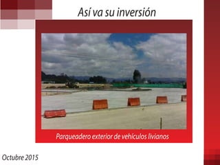 Así va su inversión
Octubre 2015
Parqueadero exterior de vehículos livianos
 