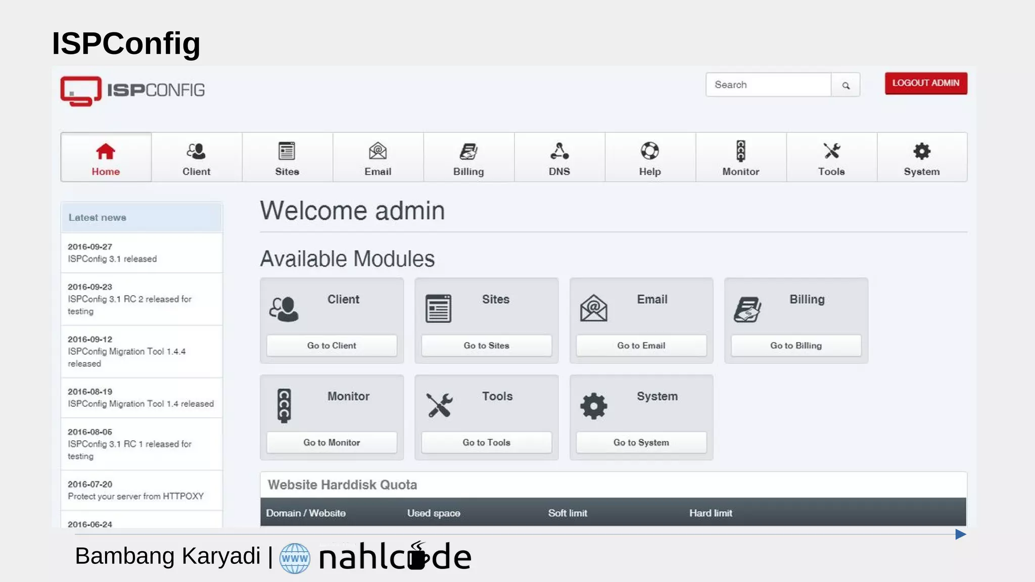 ISPConfig
Bambang Karyadi |
 