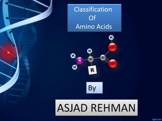 Classification
Of
Amino Acids
By
ASJAD REHMAN
 