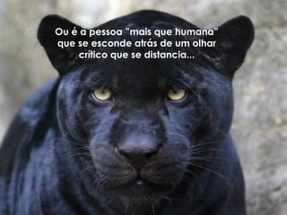 Ou é a pessoa ”mais que humana”
que se esconde atrás de um olhar
crítico que se distancia...
 